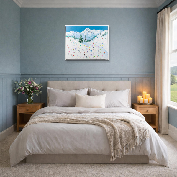 Pine Line by Antonio Navarro (Casimiro), original painting, in room