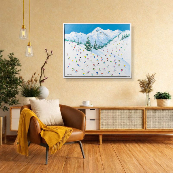 Pine Line by Antonio Navarro (Casimiro), original painting, in room