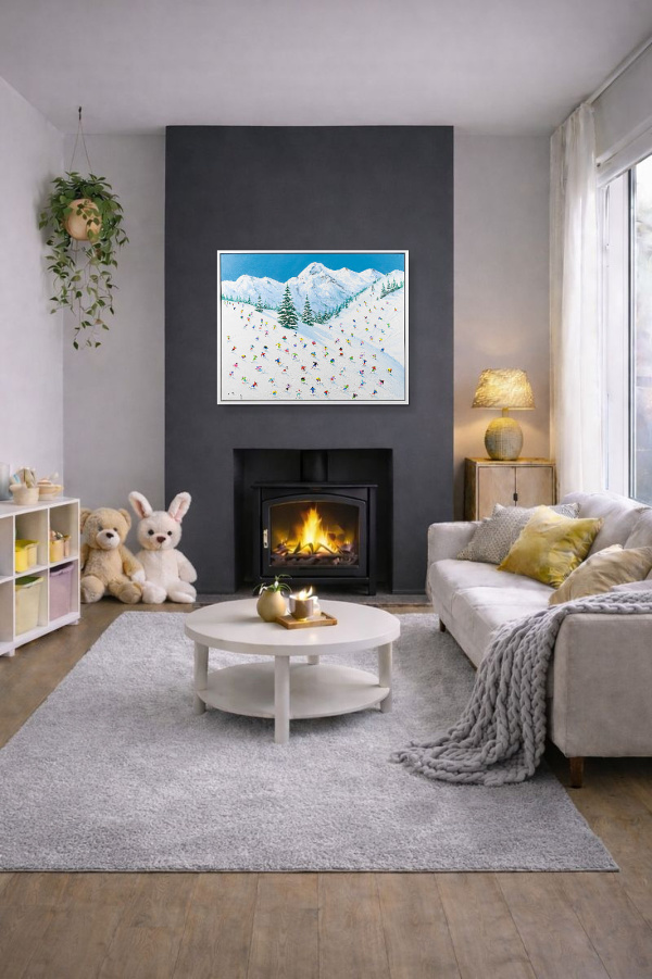 Pine Line by Antonio Navarro (Casimiro), original painting, in room