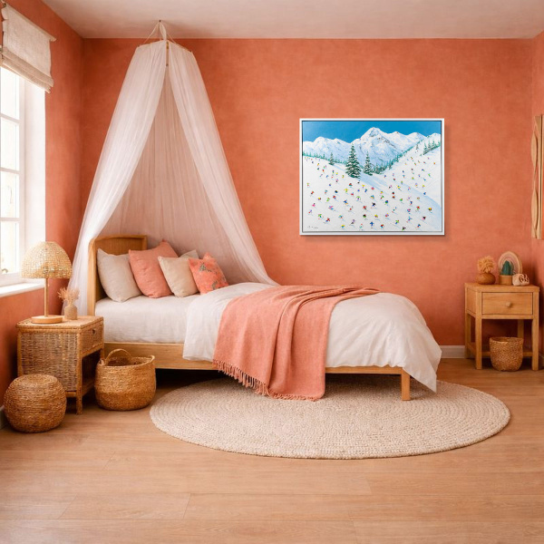 Pine Line by Antonio Navarro (Casimiro), original painting, in room
