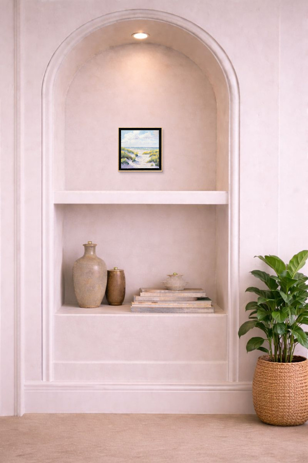 Dune Study V by Matthew Cordwell, original painting, in room