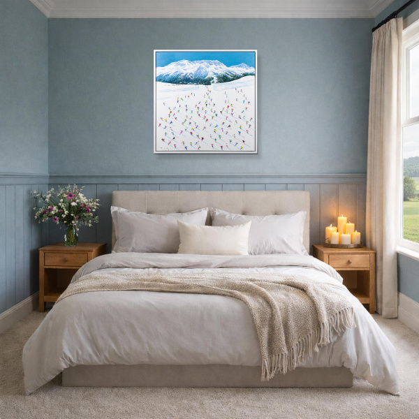 St Moritz by Antonio Navarro (Casimiro), original painting, in room