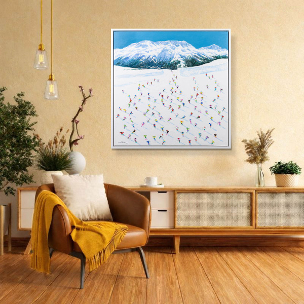 St Moritz by Antonio Navarro (Casimiro), original painting, in room