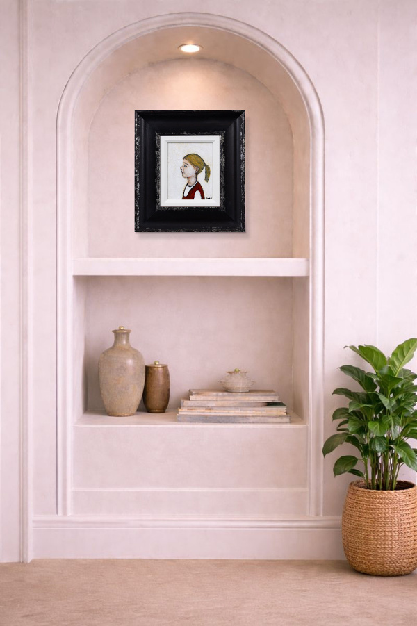 Portrait Of A Girl (Original) by Sean Durkin, original painting, in room