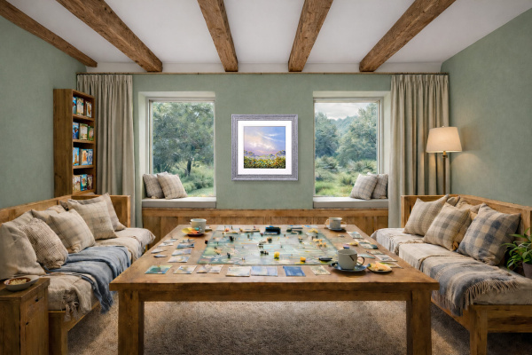 Meadow Walk by Allan Morgan, original painting, in room
