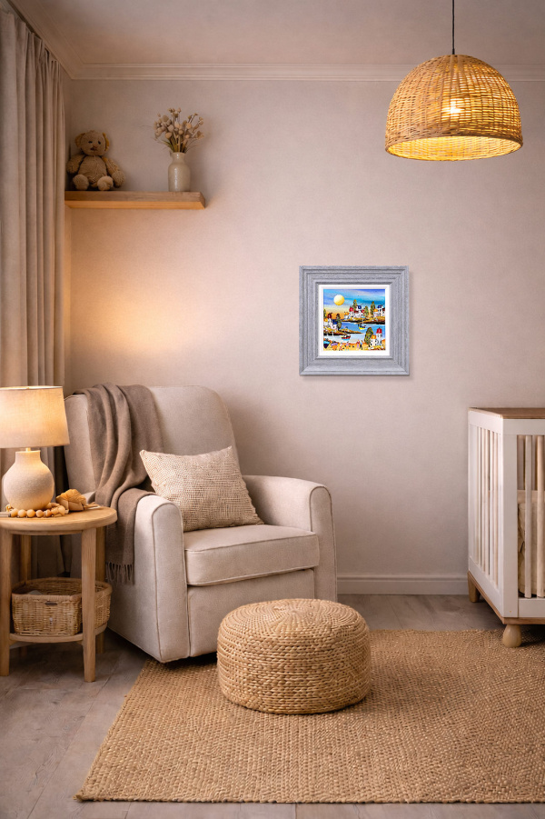 Vitamin Sea by Rozanne Bell, original painting, in room