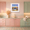 Sandy Toes, Zero Plans by Rozanne Bell, original painting, in room