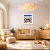 Sandy Toes, Zero Plans by Rozanne Bell, original painting, in room