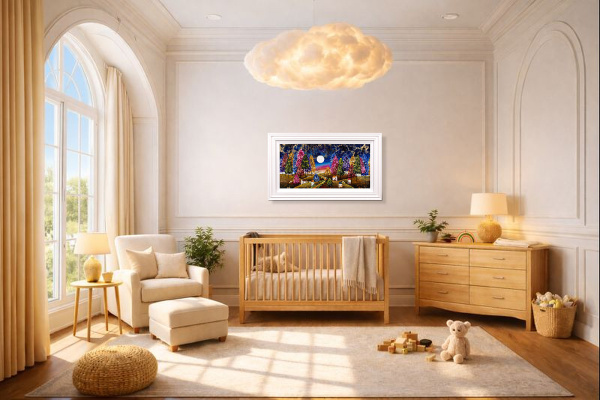 Nothing Fancy, Just Magic by Rozanne Bell, original painting, in room