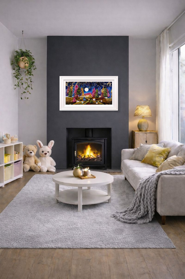 Nothing Fancy, Just Magic by Rozanne Bell, original painting, in room