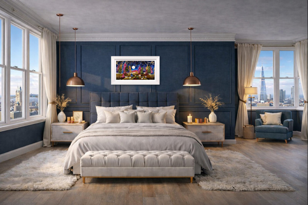 Nothing Fancy, Just Magic by Rozanne Bell, original painting, in room