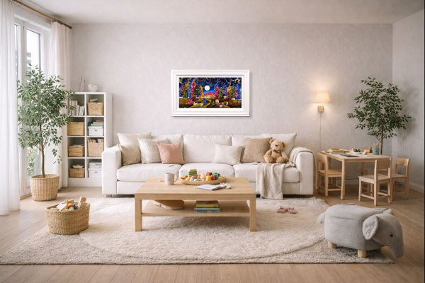 Nothing Fancy, Just Magic by Rozanne Bell, original painting, in room