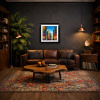 Rush Hour Reverie, NYC by Simon Wright, original painting, in room