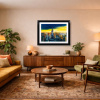City of Light, New York by Simon Wright, original painting, in room