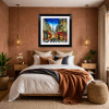 Paris Café Lights by Simon Wright, original painting, in room