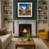 Paris Café Lights by Simon Wright, original painting, in room