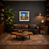 Paris Café Lights by Simon Wright, original painting, in room