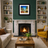 Eiffel Tower at Dusk by Simon Wright, original painting, in room