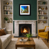 Midtown Glow by Simon Wright, original painting, in room