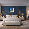 Midtown Glow by Simon Wright, original painting, in room