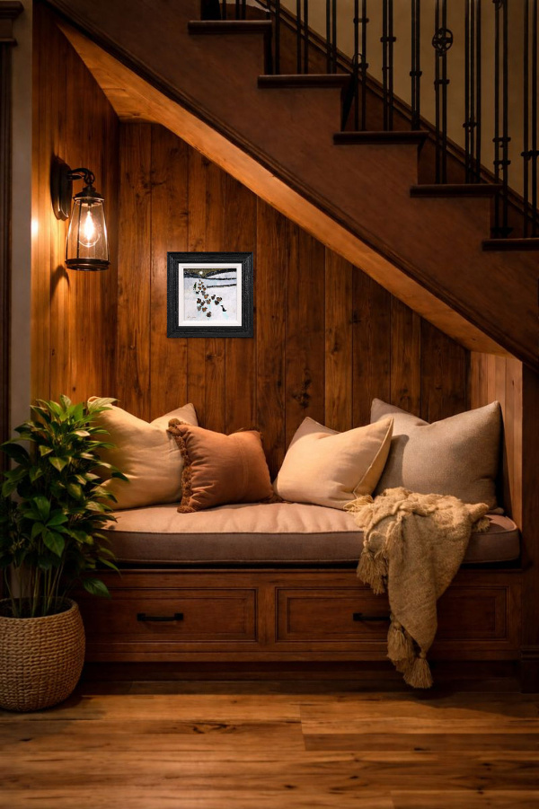 Yes It’s A Full Moon – Still Out In The Cold! Commission by David Alderman, original painting, in room