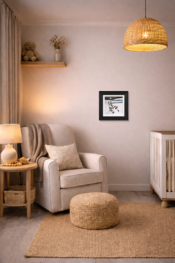 Yes It’s A Full Moon – Still Out In The Cold! Commission by David Alderman, original painting, in room