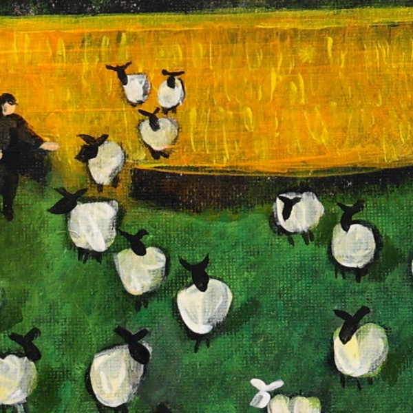 A New Face by David Alderman, original painting, detail