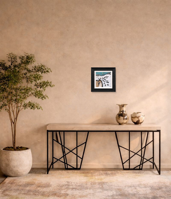 How Deep by David Alderman, original painting, in room