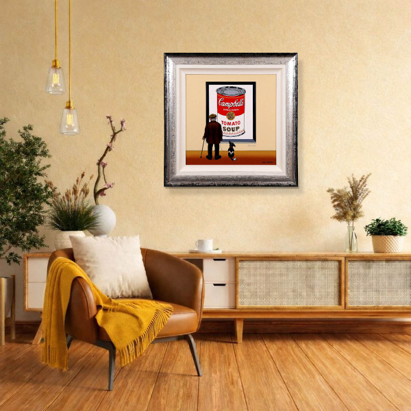 Art Can Fans – Mandy Warhol by Chris Chapman, original painting, in room