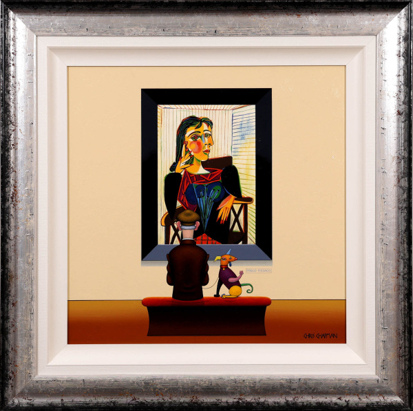 Cubist Dog after Pablo Picasso by Chris Chapman, original painting