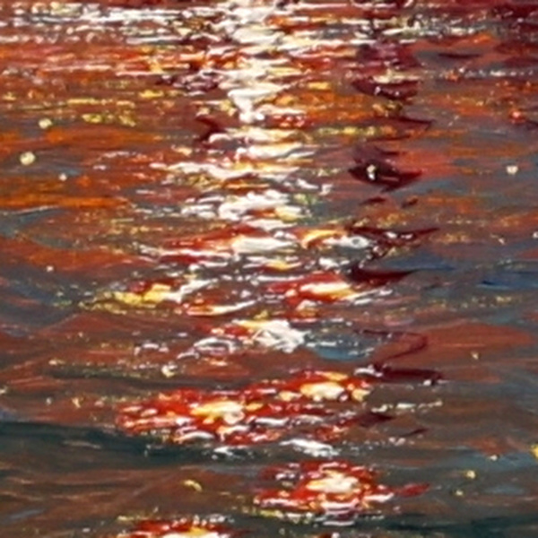Evening Glow, Venice by Andrew Grant Kurtis, original painting, detail