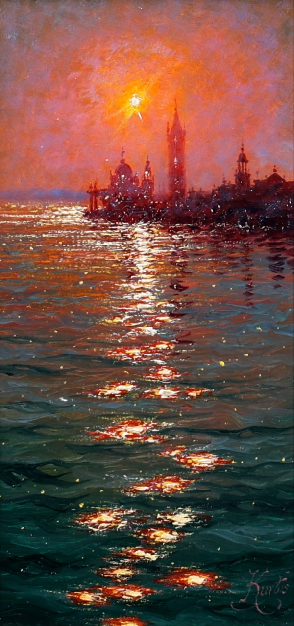 Evening Glow, Venice by Andrew Grant Kurtis, original painting