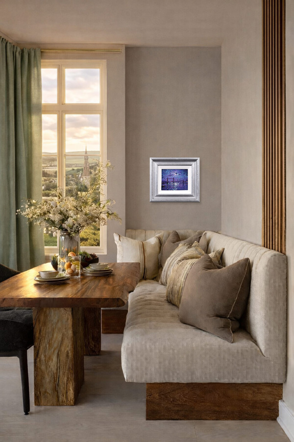 Thames Sparkle by Andrew Grant Kurtis, original painting, in room