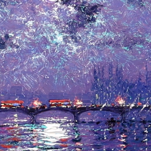 Moonlight Westminster Sparkle by Andrew Grant Kurtis, original painting, detail