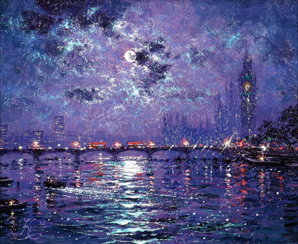 Moonlight Westminster Sparkle by Andrew Grant Kurtis, original painting