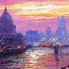 Reflections Of The Thames by Andrew Grant Kurtis, original painting, detail