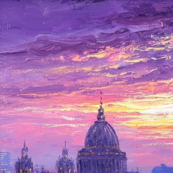 Reflections Of The Thames by Andrew Grant Kurtis, original painting, detail