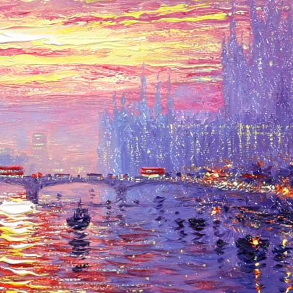 Westminster Sparkle by Andrew Grant Kurtis, original painting, detail