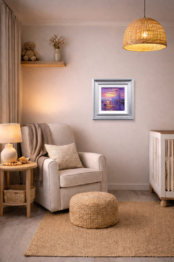 Westminster Sparkle by Andrew Grant Kurtis, original painting, in room