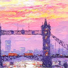 Sunshine Across Tower Bridge by Andrew Grant Kurtis, original painting, detail