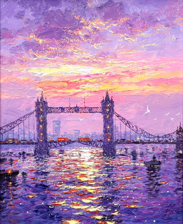 Sunshine Across Tower Bridge by Andrew Grant Kurtis, original painting