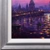 Sunshine Sparkle Across The Thames by Andrew Grant Kurtis, original painting, detail