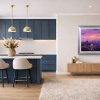 Sunshine Sparkle Across The Thames by Andrew Grant Kurtis, original painting, in room