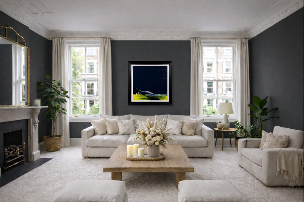 Water’s Edge by Jay Nottingham, original painting, in room