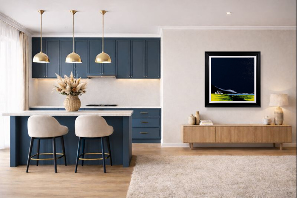 Water’s Edge by Jay Nottingham, original painting, in room