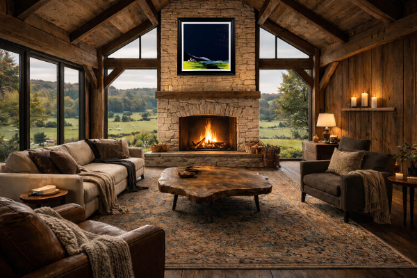 Water’s Edge by Jay Nottingham, original painting, in room