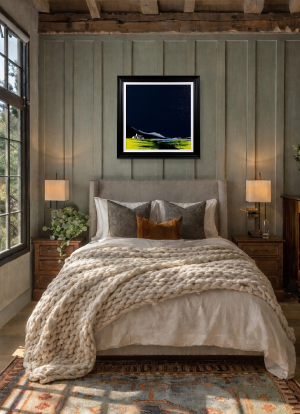 Water’s Edge by Jay Nottingham, original painting, in room