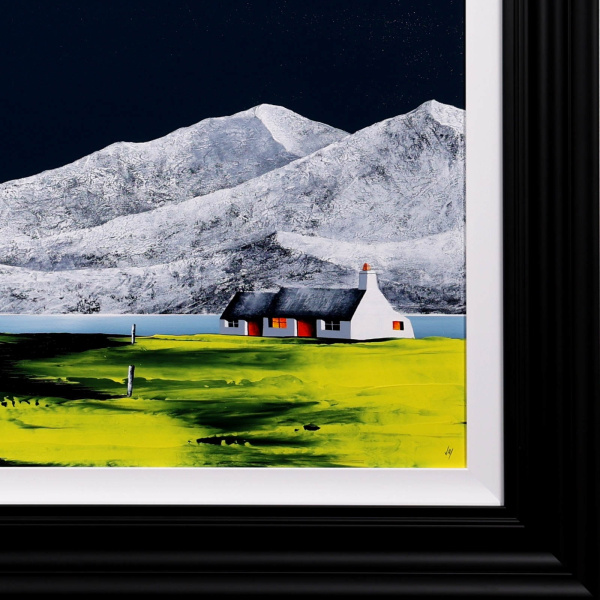 Winter Cottage by Jay Nottingham, original painting, detail