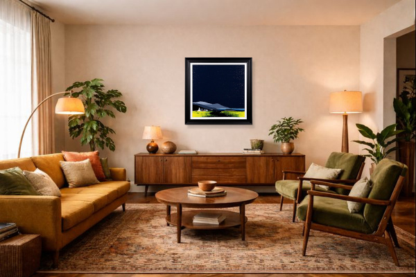 The Old Boathouse by Jay Nottingham, original painting, in room