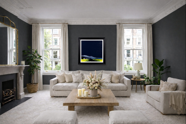 The Old Boathouse by Jay Nottingham, original painting, in room